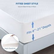 VANI 100% Waterproof Mattress Protector, Breathable Cooling Bamboo 3D Air Fabric Mattress Cover, Soft Noiseless Bed Cover, Machine Washable, 8-21'' Deep Pocket (California King)