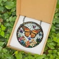 thumbnail image 5 of Butterflies Flowers Stained Glass Suncatcher, Butterfly Window Hanging, Butterfly Floral Suncatcher, Mothers Day Gift, Window Hanging Décor, 5 of 6