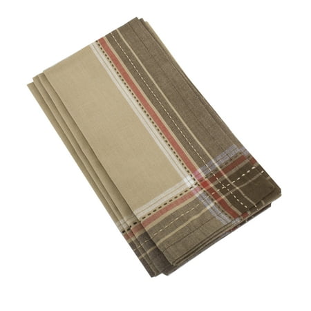 

Fennco Styles Classic Stitched Lines Table Linen Collections for Home Decor Holidays and Events 2 Colors (Natural 20 x 20 Napkins - Set of 4)