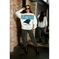 thumbnail image 5 of Women's Gameday Couture  White Carolina Panthers  Sunday Drives Oversized Crewneck Pullover Sweatshirt, 5 of 7