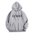 thumbnail image 5 of Atogsazn Womens Hoodies Casual Long Sleeve Letter Printed Hooded Sweatshirt Fall Loose Pullover Tops Clothing Light Gray XL Fashion, 5 of 6