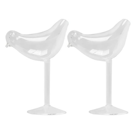 

2X 150Ml Bird Shape Goblet Glass Personality Molecular Smoked Modelling Glass Fantasy Wine Goblet