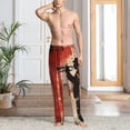 thumbnail image 2 of Fotbe Silhouette Trumpet Red Art Pantalones de Pijama para Hombre, Pantalones de Dormir, Pantalones de Casa con Cintura Ajustable y Bolsillos-3X-Large, 2 of 6