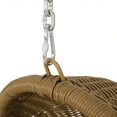 thumbnail image 3 of GDF Studio Yukon Outdoor Wicker Hanging Basket Chair with Cushions, Light Brown, Beige, 3 of 7