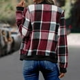 thumbnail image 5 of XFLWAM Plaid Shirts for Women Zip Up Shackets Jackets Casual Long Sleeve Flannel Jacket Fall Outfits for Women Z-Wine Red XL, 5 of 8