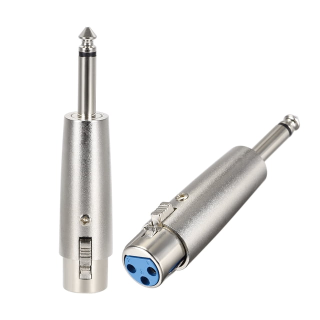 Adaptador XLR hembra a macho de 1/4" TRS, Conector de audio de micr?fonos, Enchufe Mono 2 unidades Unique Bargains micrófonos de videojuegos