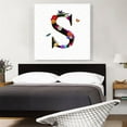 thumbnail image 2 of ARTCANVAS Flower Plant Butterfly Alphabet Letter S Canvas Art Print - Size: 36" x 36" (1.50" Deep), 2 of 9