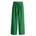 thumbnail image 6 of Dresfit Men's Wide Leg Pants Lounge Linen Pants 2026 Summer Drawstring Straight Leg Trousers with Back Pockets Lightweight Baggy Uncuffed Beach Pant Green 3XL, 6 of 8