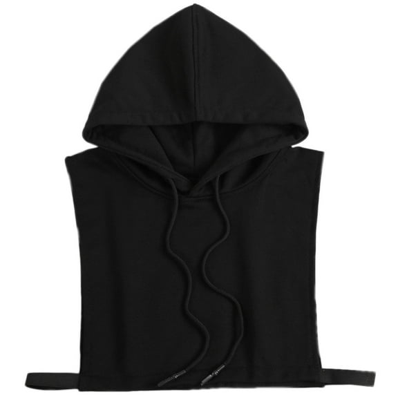 LoudSung Detachable Hooded Fake Collar Pullover Half Shirt Blouse Winter Hoodie Cotton False Collar Elegant for Women Girls