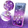 thumbnail image 2 of Compatible for Samsung Galaxy Note 9 Case, with [Temper Glass Screen Protector] SOGA Diamond Glitter Liquid Quicksand Cover Cute Girl Women Phone Case [Clear/Purple], 2 of 5