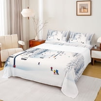 jejeloiu Skiing Game Twin Sheet Sets,Sport Gamer Bedding For Teens 3pcs