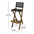 thumbnail image 4 of Christopher Knight Home Polaris Acacia Wood Outdoor Folding Barstools (Set of 4) by  Dark Gray Finish + Brown, 4 of 5