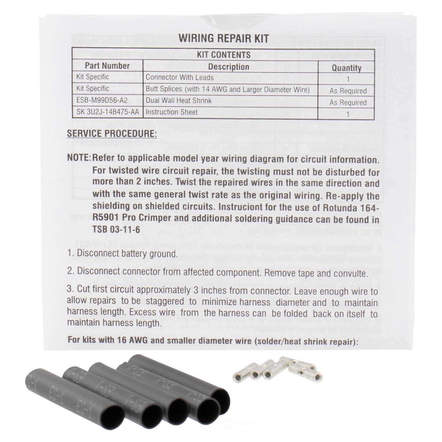 Motorcraft WT-1035 Fuel Pump Jumper Harness Kit