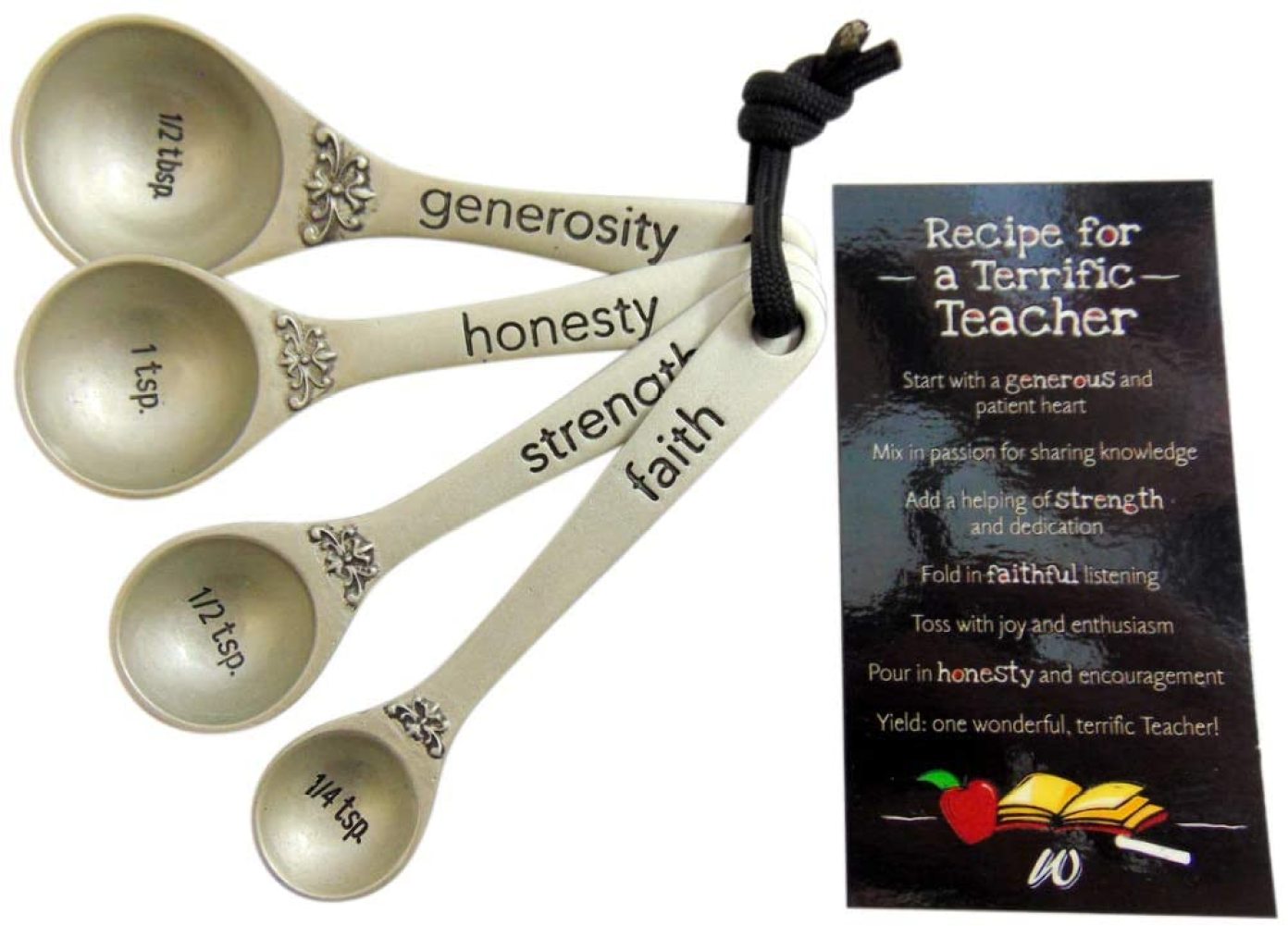 Teacher Spoon Set Measuring Spoons with Recipe Card Engraved Kitchen