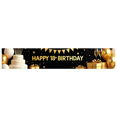 thumbnail image 3 of LUUFILx Happy 18th Birthday Party Banner Backdrop Birthday Decoration Background Photography Props Celebration Supplies Gold Balloons Cake, 3 of 6