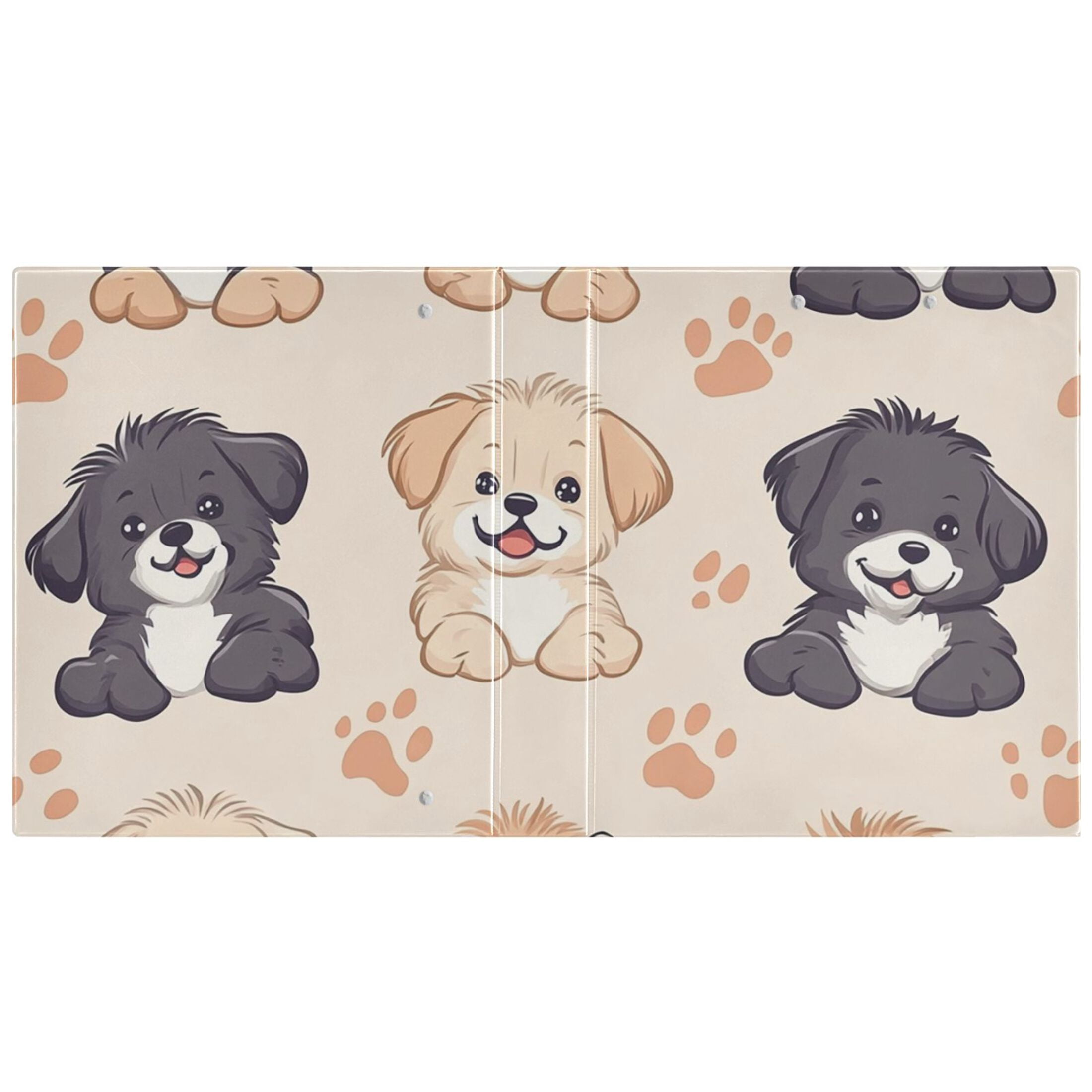 Smile Puppys Dogs 3 Ring Binders 1.5 inch Hardcover File Folders with Interior Pockets A4 Size Organizer for School Office Hospital