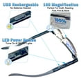 thumbnail image 2 of LED Magnifying Glasses w/ 1.6X Magnification 2PC - Bright Lighted Eyeglass Lights, USB Rechargeable, Lightweight & Durable - LED Eyewear Enhances Your Vision for Reading, DIY, Crafts & Detailed Work, 2 of 6