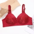 thumbnail image 2 of Akiihool Everyday Bras Plus Size Women's Plus Size Wonderwire Lace Front Closure Underwire (Red,44), 2 of 4