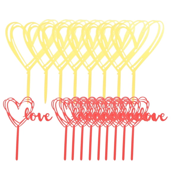 Oraceous 40pcs Heart-Shaped Cupcake Toppers Love Decorations for Valentine's Day Wedding Supplies