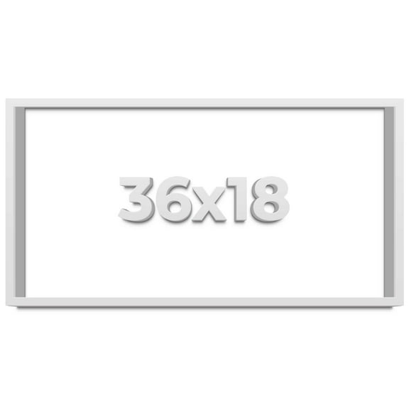 36x18 Shadow Box Frame White | 1 Inches Deep Real Wood Contemporary Shadowbox Display Frame | UV