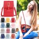 thumbnail image 1 of Bolso de teléfono con pantalla táctil para mujer - Bolso bandolera de cuero con ventana transparente, ranuras para tarjetas y correa para el hombro para smartphones, viajes y uso cotidiano, 1 of 2