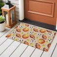 thumbnail image 5 of Retro Basketball Rugby Washable Small Entryway Area Rugs 2'x3', Soccer Tennis Brown Ball Sport Abstract Low Pile Throw Rug Non-Slip Sturdy Edge Binding Carpet for Front Door Floor Room Entry, 5 of 9