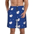 thumbnail image 2 of Uemuo Moon Lamb Pattern Men's Swim Trunks Hawaiian Beach Bathing Suit Swimsuits Beach Quick-Dry Shorts with Pockets-Large, 2 of 9