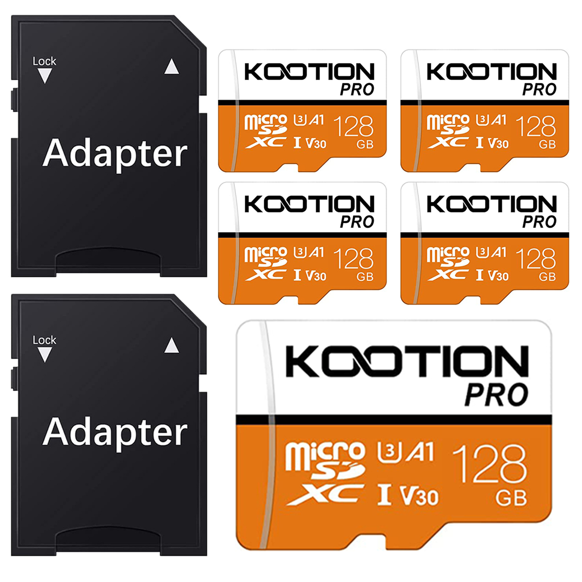 KOOTION 5 Pack 128 GB Micro SD Card U3 TF Card MicroSD Card High Speed