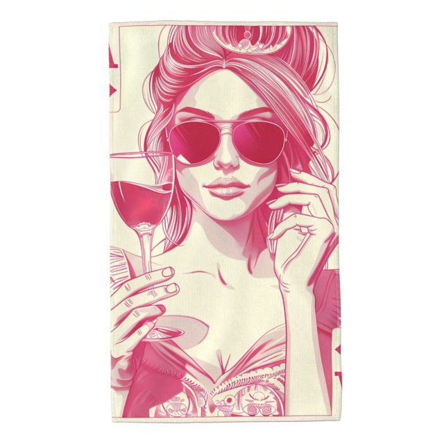 Fotbe Ace Of Diamonds Lady Toalla Premium con Patrón, Toalla de Microfibra de Secado Rápido, Ligera y Altamente Absorbente (27.5x16in), Ideal para Uso Diario