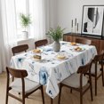 thumbnail image 6 of Blue Floral Spring Table Cloth Waterproof Tablecloths, Farmhouse Poppy Botanical Tablecloth Dining Table Cover for Kitchen Party Tabletop Outdoor, Rectangle Tablecloth 52x70 Inch, 6 of 9