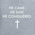 thumbnail image 6 of Wild Bobby, He Came He Saw He Conquered Inspirational/Christian Women Graphic Long Sleeve Tee, Heather Grey, XX-Large, 6 of 6