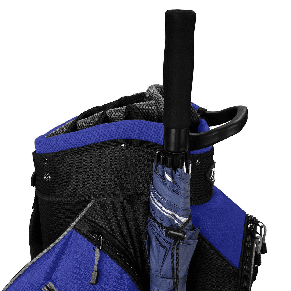Ram Golf Lightweight Cart Bag with 14 Way Dividers Top Blue/Black/White