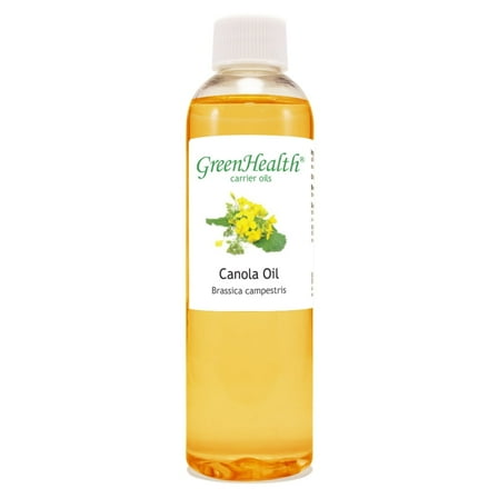 Canola Carrier Oil - 4 fl oz - Clear Plastic Bottle w/ Cap - 100% Pure Carrier Oil - GreenHealth