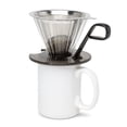 thumbnail image 4 of Primula Seneca Borosilicate Glass Coffee Dripper with Stainless Steel Filter, 1 Cup, Black, 4 of 9
