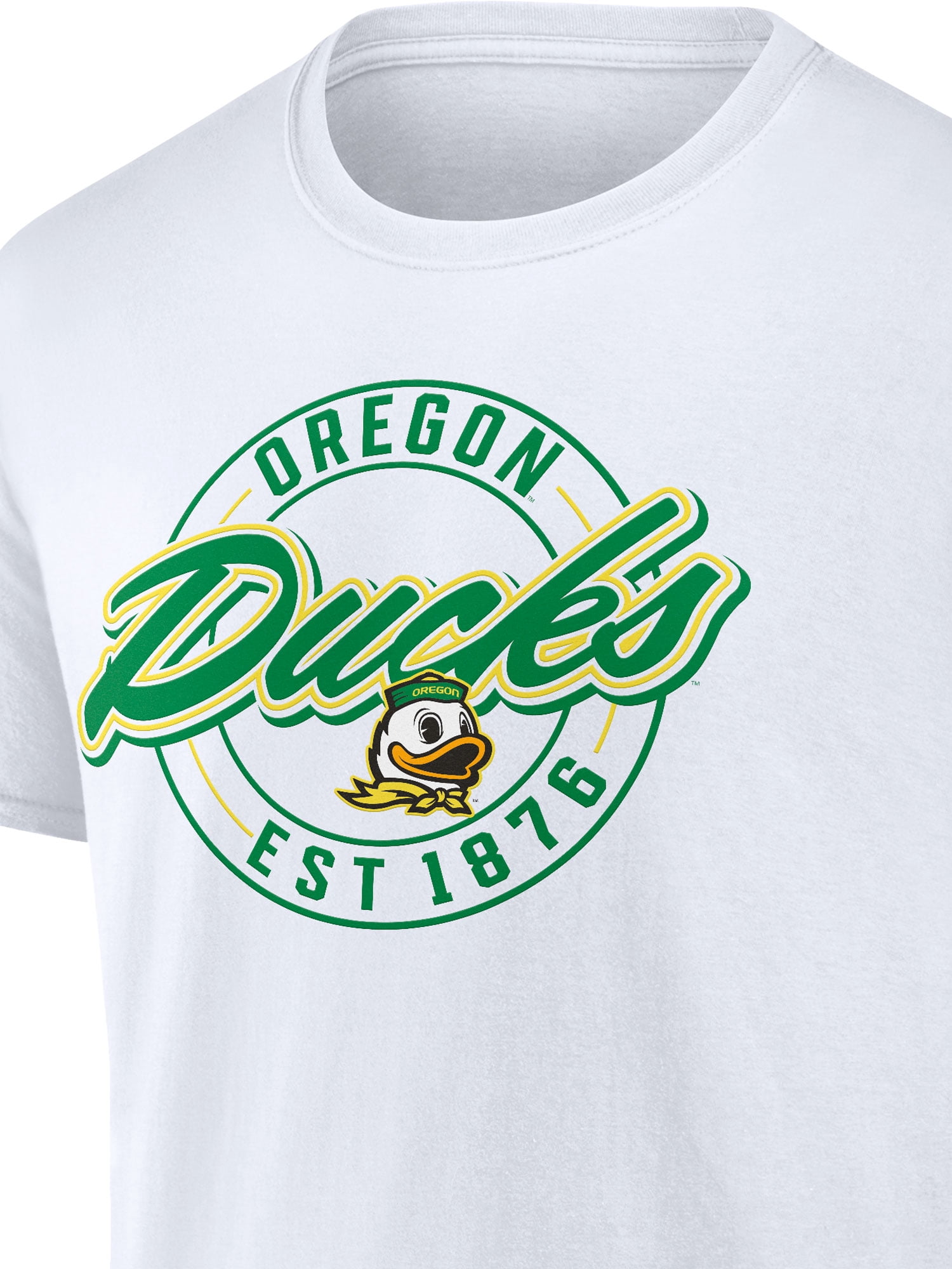 NCAA Oregon Ducks Men's Cotton White Short Sleeve T-Shirt