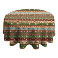 thumbnail image 4 of Colorful Christmas Striped Pattern Round Tablecloth 60"x60",Wrinkle Wipeable Table Cloth for Kitchen Dining Room Picnic Patio Party, 4 of 6