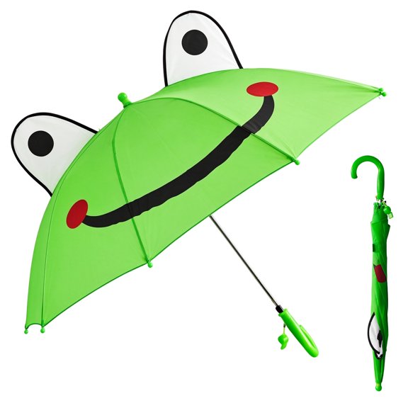 NEZART 3D Pop up Frog Parasol Rain Umbrella, Frog, Green, 1