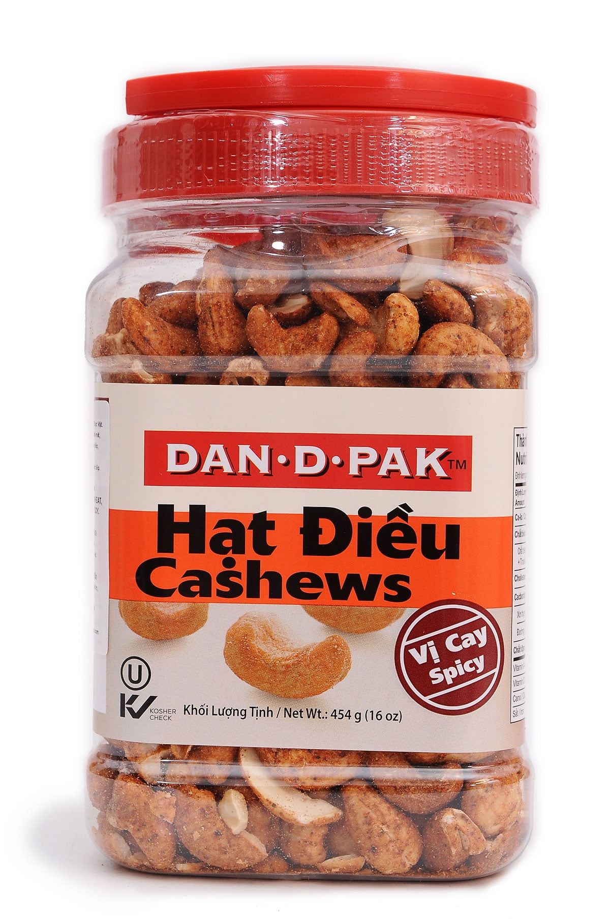 Dan.D.Pak Vietnamese Natural Salted Cashews Box 16oz Rich Nitrition by