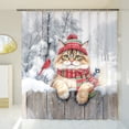 thumbnail image 3 of Playful Maine Coon Welcomes Winter Snowy Day with Cardinal Bird Shower Curtain Cat Lover Kitten Owner Gifts Waterproof Bathroom Bathtub Curtain - 12017, 3 of 5