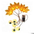 thumbnail image 3 of Tryvkinvive Halloween Maple Leaf String Lights 68",Pumpkin Eyeball Spider Fairy Lights,Decorative Light Strings for Home Decor Supplies Indoor Table,Window,Thanksgiving & Halloween Party Decor, 3 of 8
