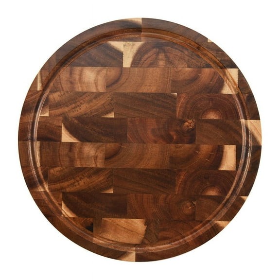 Wood End Grain Cutting Boards Wooden Butcher Block Meat Thick Board Round Chopping