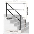 thumbnail image 6 of KFFKFF Outdoor Step Handrails, Fits 4-5 Steps, Sturdy Carbon Steel Stair Rail Kit with Install Tools, Safety Hand Rails for Seniors, Ideal for Concrete Steps, Porches & Decks, Square Black Design, 6 of 9