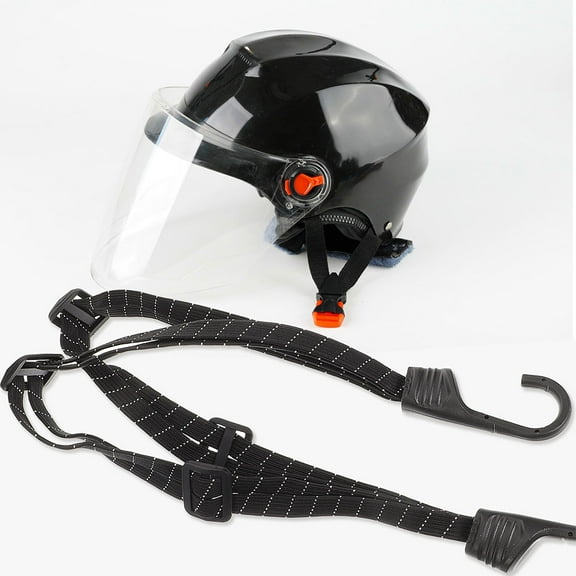 RENACLIPY Black Motorcycle Elastic Straps 2Pack Adjustable Rubber Luggage and Securing