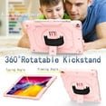 thumbnail image 6 of For iPad 10.2 Case 2021/2020/2019, iPad 9th/ 8th/ 7th Generation Case with Pencil Holder, Kickstand with Elastic Wrist Hand Strap Shoulder Strap Rugged Shockproof Cover, Rosegold, 6 of 6