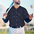 thumbnail image 5 of Lsque Copper-Gold Gloss Outline Lily Flower Pattern Mens Polo Golf Shirts Funny Graphics Shorts Sleeve Button Shirts Baseball T-shirt-Medium, 5 of 7