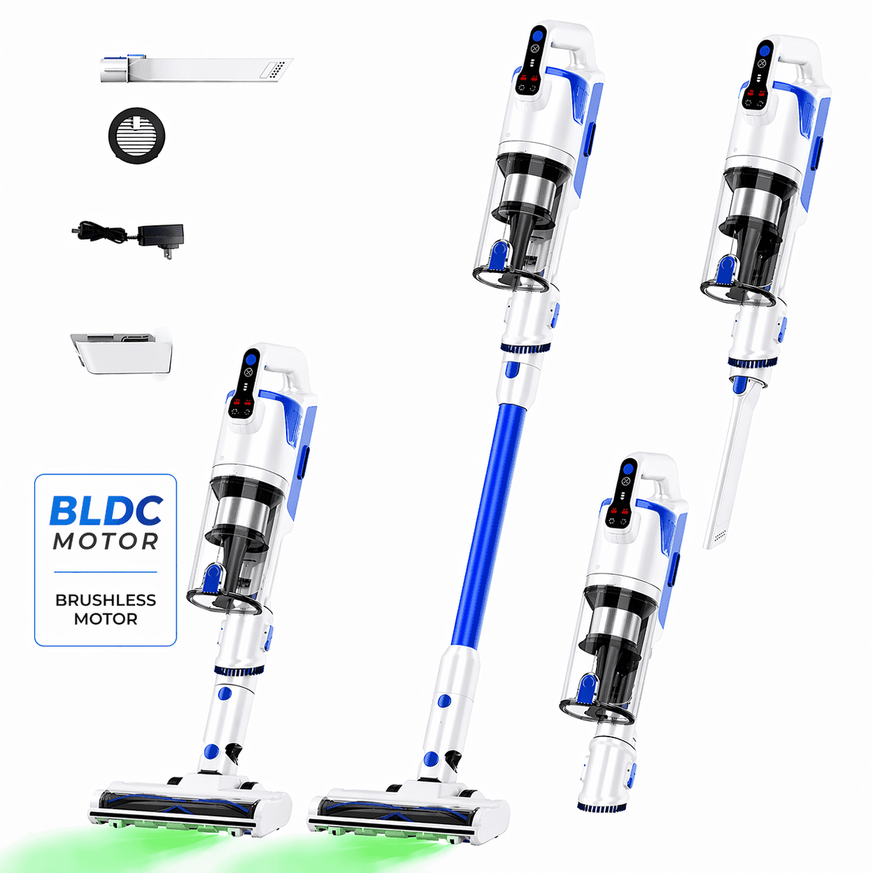 WHALLULTRA Cordless Vacuum Cleaner, Stick Vacuum with Brushless Motor, Rechargeable Lightweight Vacuum for Carpet, Hard Floor & Pet Hair, 45Min Runtime