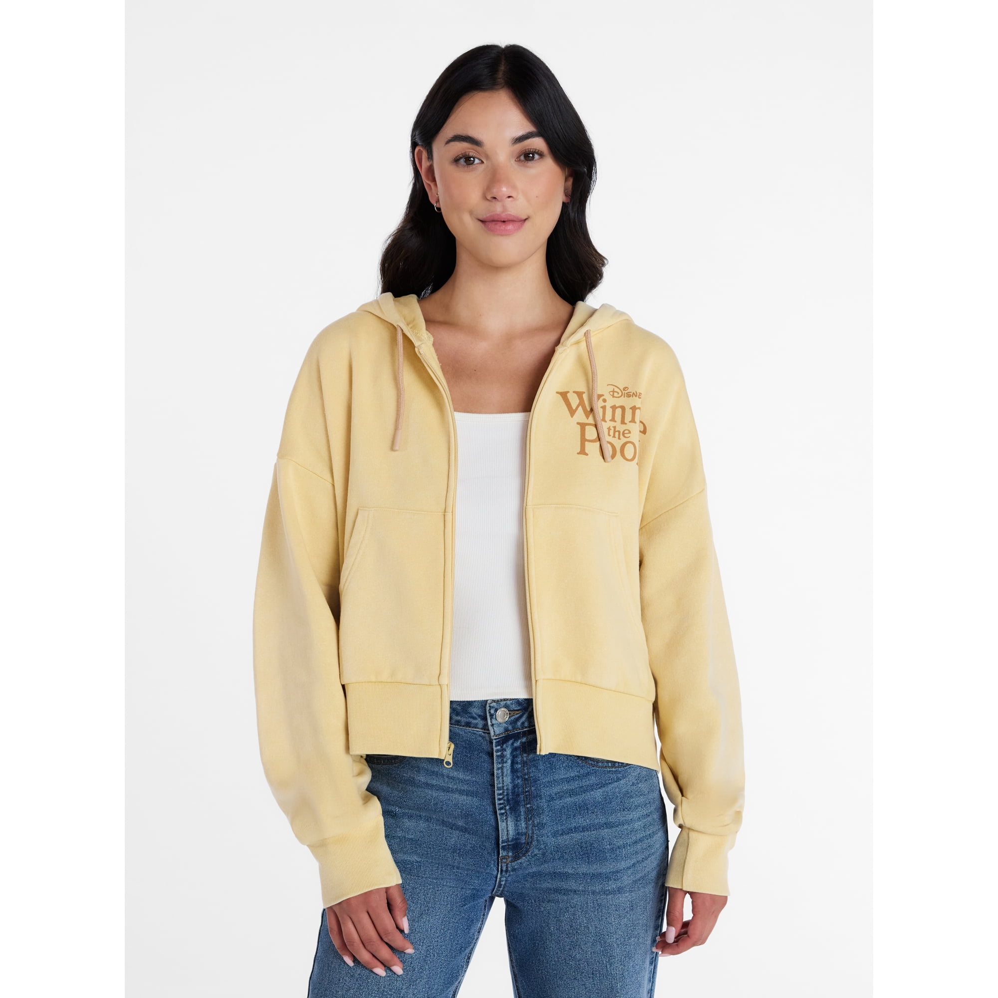 Winnie the Pooh Women’s Graphic Zip Up Hoodie, Sizes XXS-XXL