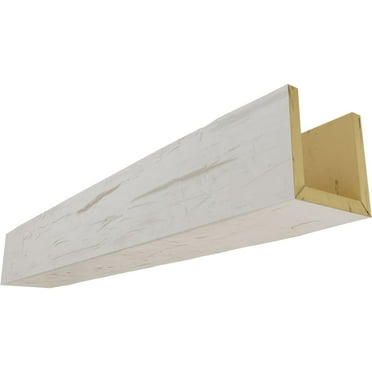 4"W x 4"H x 10'L 3-Sided (U-beam) Hand Hewn Endurathane Faux Wood Ceiling Beam, Factory Prepped