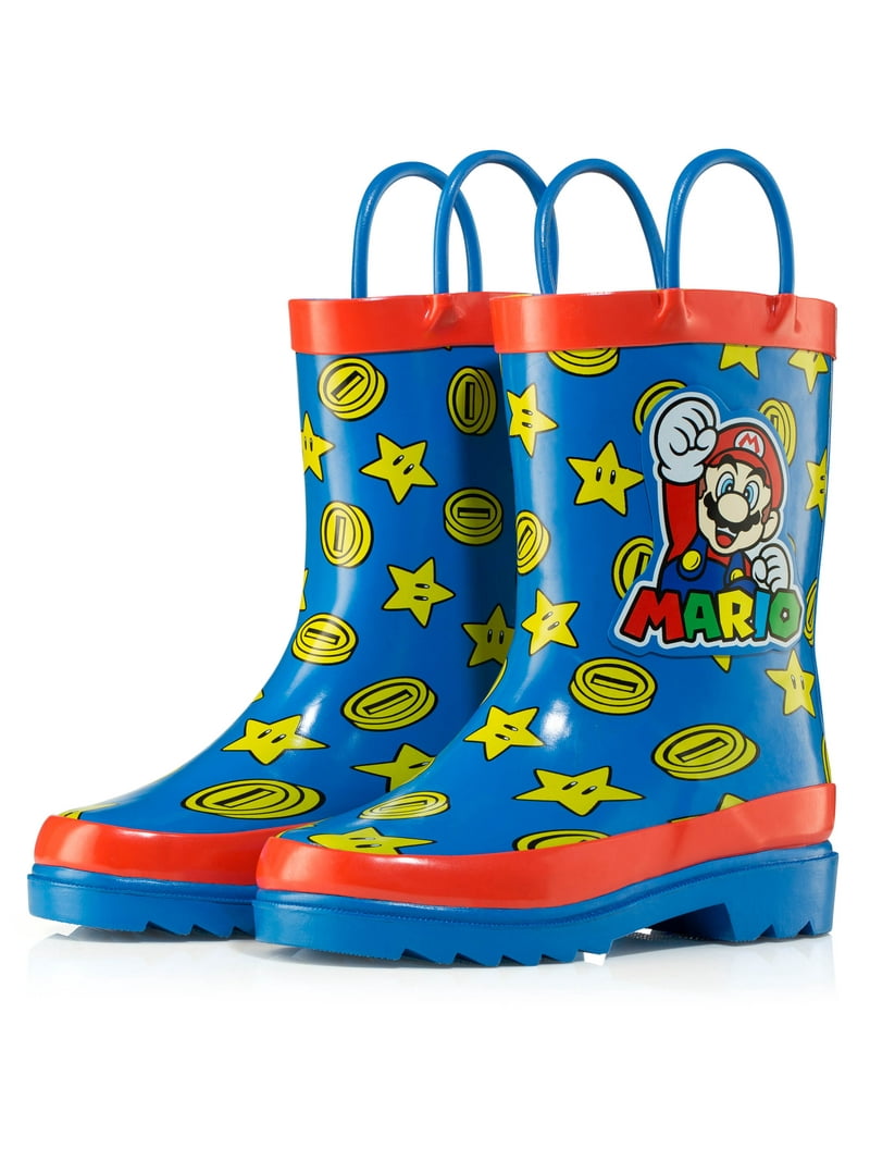 Nintendo Super Mario Blue Rubber Rain Boots - Size 9 Toddler