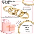 thumbnail image 3 of Ydou 4PCS 18K Gold Plated Rings for Women, Non Tarnish Fashion CZ Thumb Pinky Stackable Ring Set, Christmas Jewelry Gifts Teen Mom Girlfriend Stocking Stuffers Size 6/7/8/9/10, 3 of 7